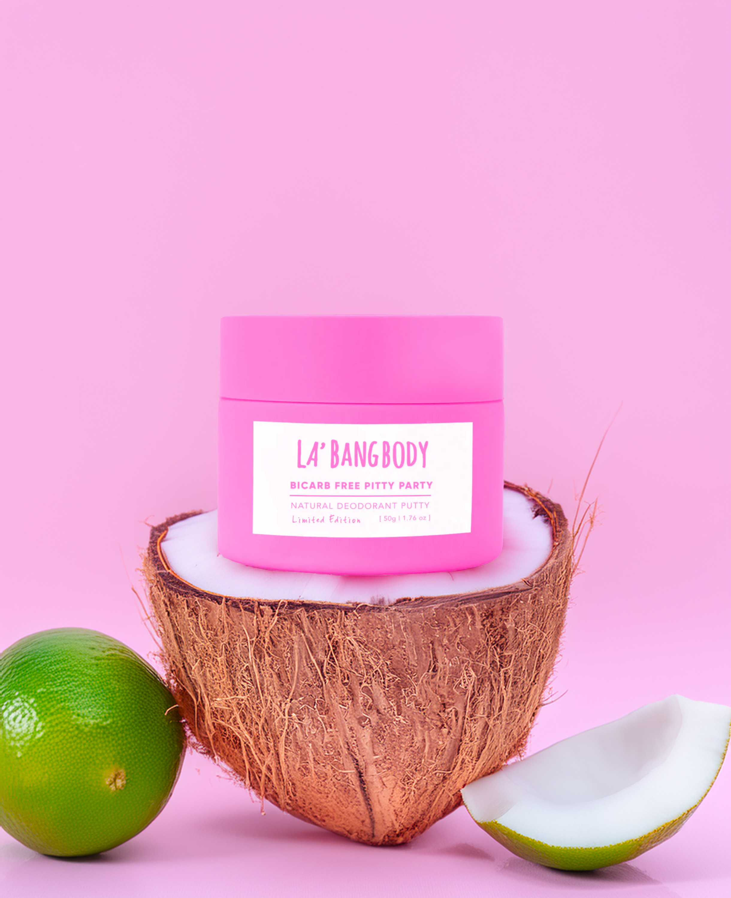 Limited edition Bi-Carb Free - Coconut & Lime - Pitty Party Natural Deodorant